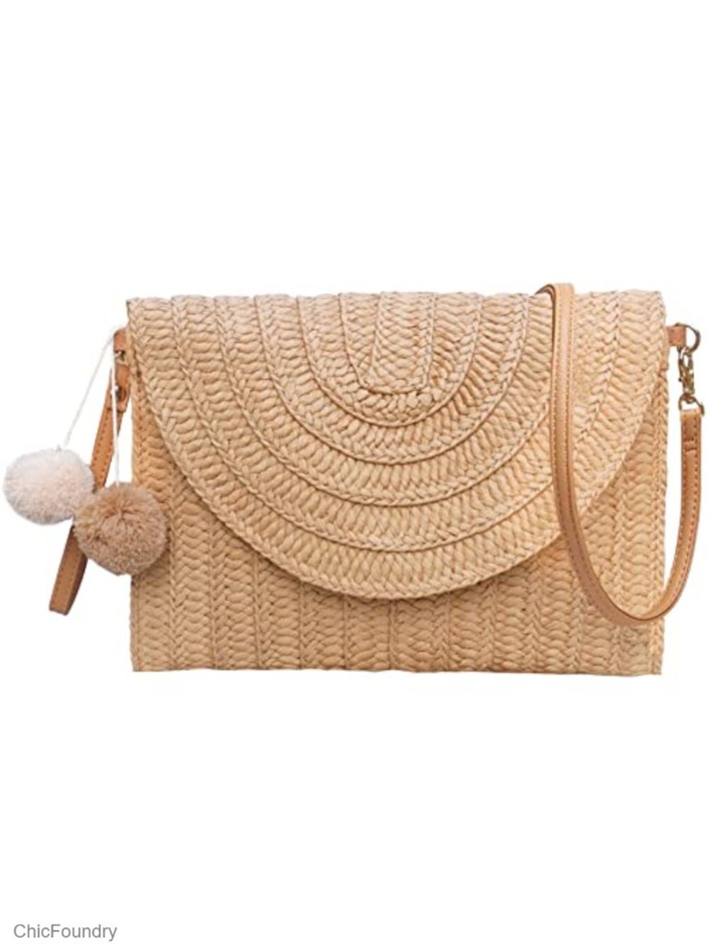 Straw Clutch Handwoven Shoulder Bag Beach Envelope Purse with Lining